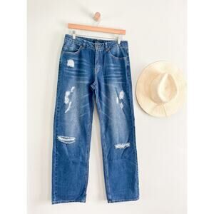 Midiross | Wide Leg Distressed Jeans | Sz M